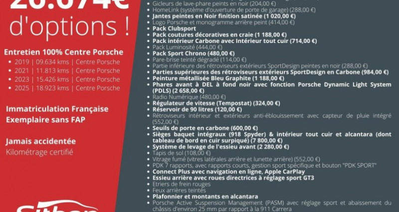 Porsche 911 Type 991 991 Phase 2 GT3 4.0 500 PDK | Graphite | 26kE doptions | Pep  occasion � Saint-Égrève - photo n�2